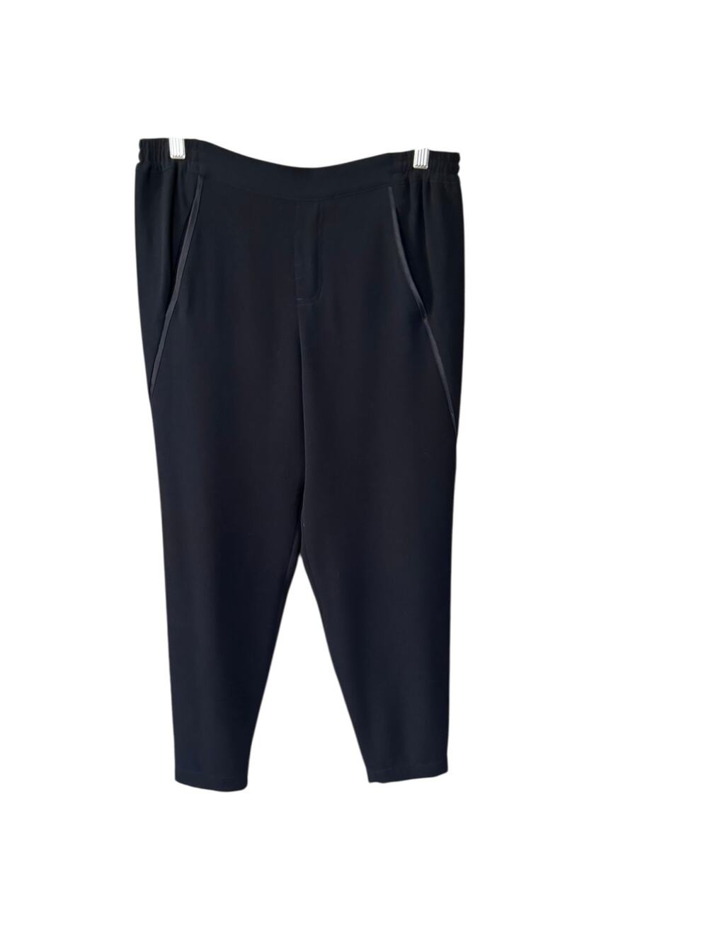 Vince Satin Piped Wrap Seam Pants Size Small Black